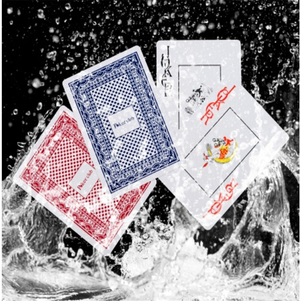 Image of Hot Sale Poker Blue Red Durable Waterproof Plastic Playing Cards Poker Set Funny Board Game Baralho Toy For Adult