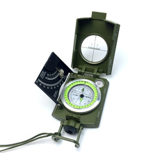 New outdoor survival hiking campingequipment Professional Military Army Metal Sighting Compass Inclinometer Green