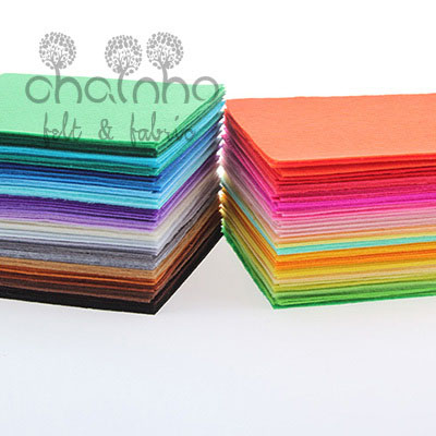 Image of Polyester Felt Fabric Cloth DIY Handmade Sewing Home Decor Material Thickness 1mm Mix 40 Colors 15x15cm 5.9x5.9inch