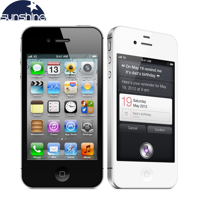 IPhone4s Оригинальный Разблокирована Apple, iPhone 4S Используется Телефон 3.5 "IPS Смартфон 512 МБ RAM 16/32 ГБ Мобильный телефон 8MP Сотовые Телефоны