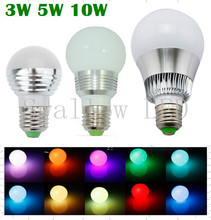 3W 5W 10W RGB E27 16 Colors LED Light Bulb Lamp Spotlight AC85 265V IR Remote