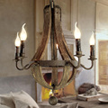 Ecolight Free Shipping Vintage Chandeliers 5 Lights Wood Chandelier Lamp Loft Light Retro Light D50 H60CM