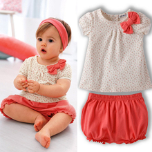  Kids Baby Girls Cherry Clothes Set Dots T shirt Tops Pants 2Pcs Outfits Bow Cotton