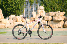 26inch white black mountain bike dual disc brake 24speed alloy bicycle frame oil spring fork  bicycle DIY