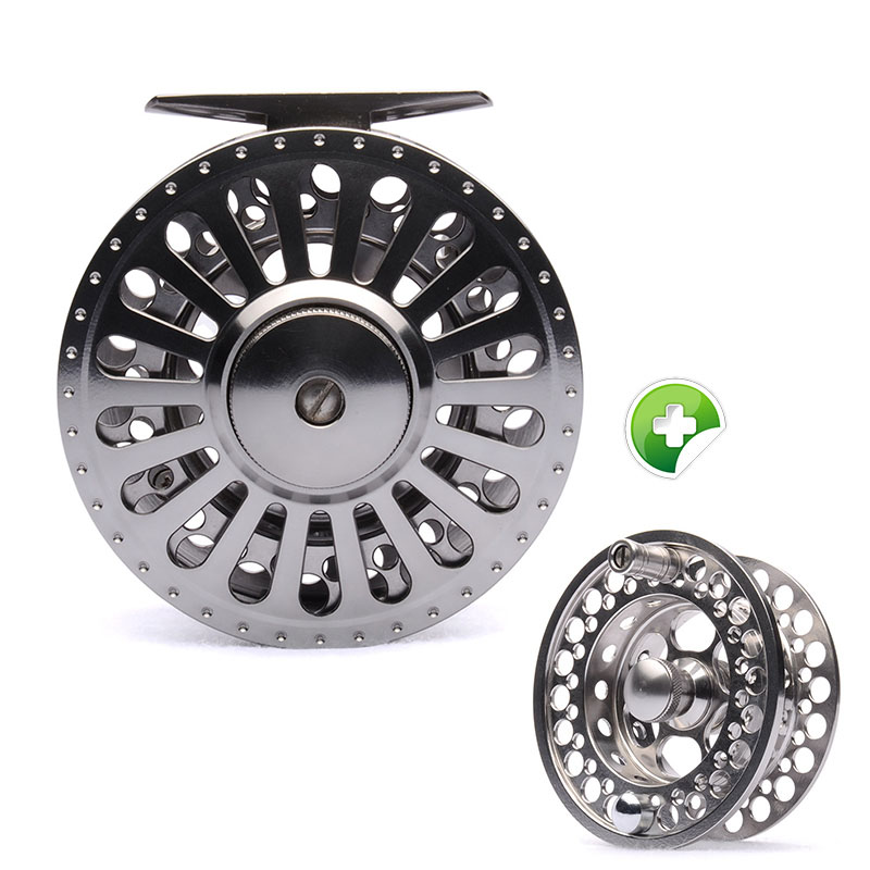 90mm Fly reel + spare spool large arbor design fly fishing reel and