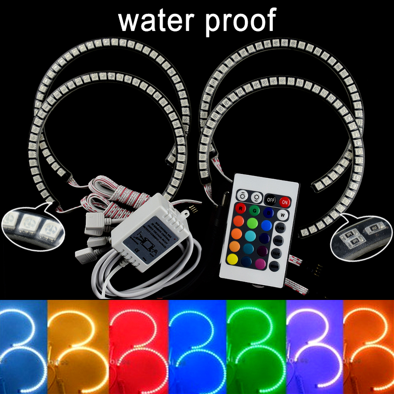 Image of Water Proof E36 E38 E39 5050 42SMD RGB Flash SMD LED ANGEL EYES HALO RINGS kit for BMW 4 * 131MM Free Shipping