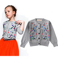 New Autumn Girls Sweater Cardigans Kids Children Fashion Embroidery Jumper Sweater Girl Knitwear Baby Girls Clothes