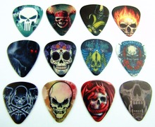 10pcs 0.71mm skull human skull quality two side earrings pick DIY design guitar accessries pick guitar picks