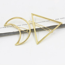 1 PC Moon Triangle Design Exquisite Metal Hair Clips Hairpins Hairwear Accessories Women Fashion Jewelry Free shipping