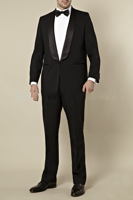 2016 New Custom Made Terno Xadrez Handmade Black Men Slim Suits Bridegroom Tuxedo Wedding Suits Formal Party Business Suits