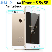 2 pcs/lot Front + Back Premium Tempered Glass for iPhone 5s 5 se Anti-scratch 2.5D Screen Protector Film for iPhone5 s