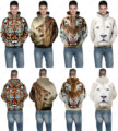 Colorful Cartoon Tiger Sweater Hoodies Retro Brown Lion Hooded Sweatshirt White Leopard Skateboarding Hoodies Mens Sport
