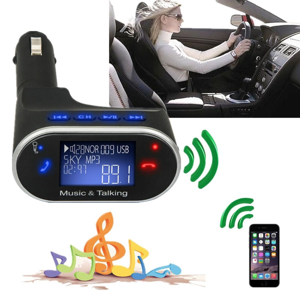 Image of NEW LCD Bluetooth Car Kit MP3 Player FM Transmitter SD USB Charger Handsfree With Remote