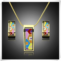 Top-Quality-New-Fashion-Luxury-Elegant-Jewelry-Sets-Multicolour-Geometry-Enamel-Pendant-Necklace-Earrings-Drop-shipping