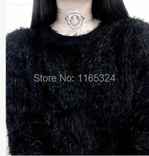 Top Sexy Punk Rock Harajuku 100 Handmade Clear transparent Layered O Round Choker Collar Necklace fashion