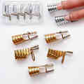 5pcs Nail Art Tool Tips Silver Golden Extension Forms Guide French Acrylic UV Gel Nail