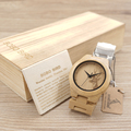 BOBO BIRD Couples Bamboo Wooden Watch with Wood Strap Quartz Analog with Quality Miyota Movement Tri