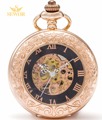 2017 SEWOR Top Brand Fashion Gold Bronze Quartz Enamel Gold Roman NumberPocket Watch black Dial C163