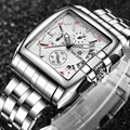 MEGIR Men Auto Date Chronograph Water Resistant Watches Luxury Brand Stainless Steel Business Quartz Military Wristwatch