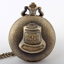 Antique Pocket Watch Necklace Steampunk Hells Bell Pattern Quartz Watches Bronze Retro Chain jewelry Watches men women