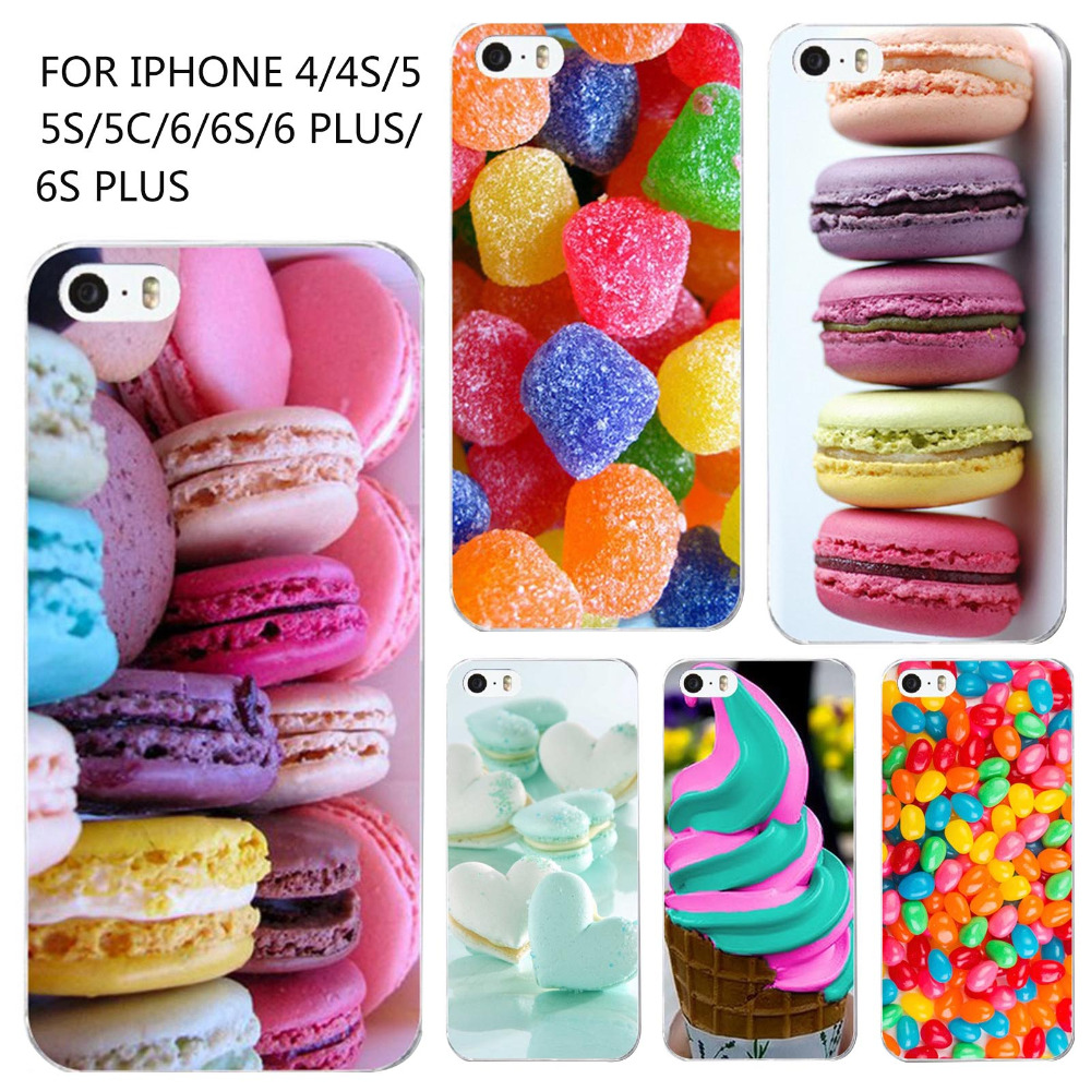 Phone Case For iPhone 4 4s 5 5s 6 6s 6Plus 6s Plus Fashion Hard Plastic Colorful Dessert Ice Cream M