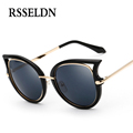 RSSELDN Fashion Retro Metal Frame Cat Eye Sunglasses Women Coating Brand vintage sun glasses female oculos