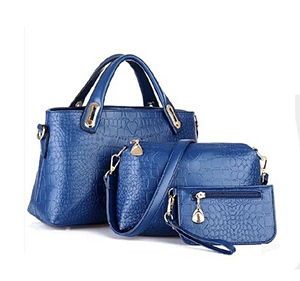 Image of 2015 Fashion Brand Leather Handbags 3 PCS/Set Women Bag Women Handbag Shoulder Bags Crocodile Women Messenger Bags Tote Bolsas