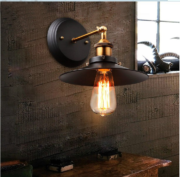 110-220v Retro vintage Industrial Edison Simplicity 1 Light Wall Mount Light Sconces Aged Steel Finished Antique lamp