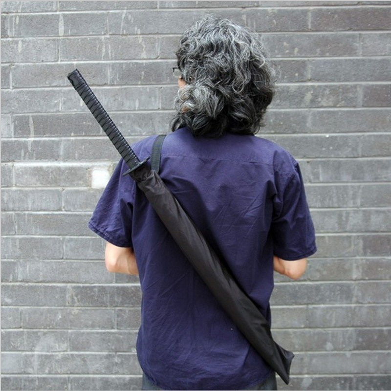 Ниндзя-как японский самурайский меч лонг-ручка ручной зонтик ветрозащитный 190 т pongee металлический вал 8 ребра/16 ребра/24 ребер черный