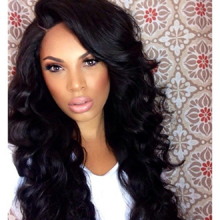 Image of 2015 Hot Sale New Synthetic Wigs 26" Long Wave Body Black Hair Wig For African Americans Women Free shipping