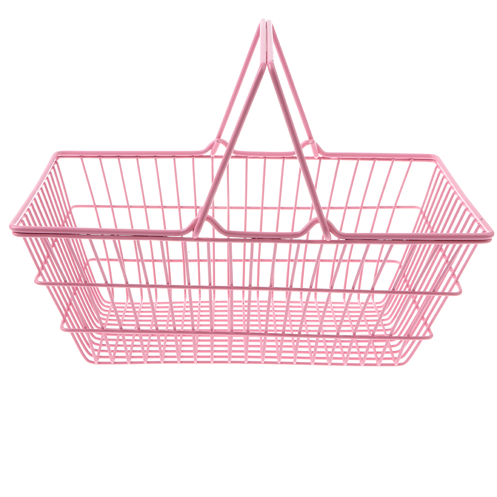 Mini Supermarket Shopping Basket Kids Entertainment Toy Play Gift Pretend Basket 