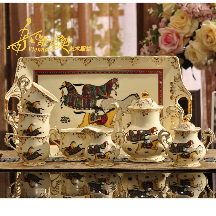 8 pieces Coffee Set afternoon tea cup high level ceramic coffee cups luxurious coffee cup set