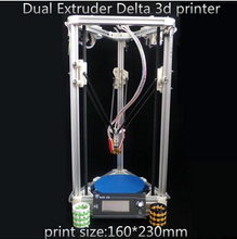 HE3D high quality 3d printer Delta Dual-Extruder 3d printer-2GB SD For free