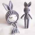 Crochet Baby Hat Bunny Newborn Hat Ribbit Handmade Baby Costumes Newborn Photography Props 6 Colors P2009