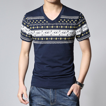 New 2016 Men’s Clothing Tops & Tees T-Shirts Summer men’s v- collar Short Sleeve T Shirt Men Casual clothes trend T-Shirt 3XL
