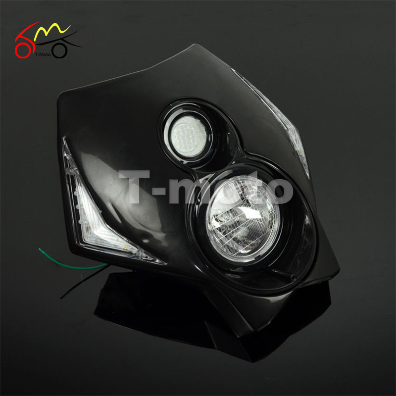Купить черный x2 фар с поворотной фары эндуро супер motard Байк уличный ...