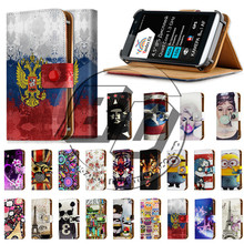 High Quality Universal Case For 4.5 Inch Smartphone Flip Wallet PU Leather Printed Cases Cover ForExplay Flame With Card Slots