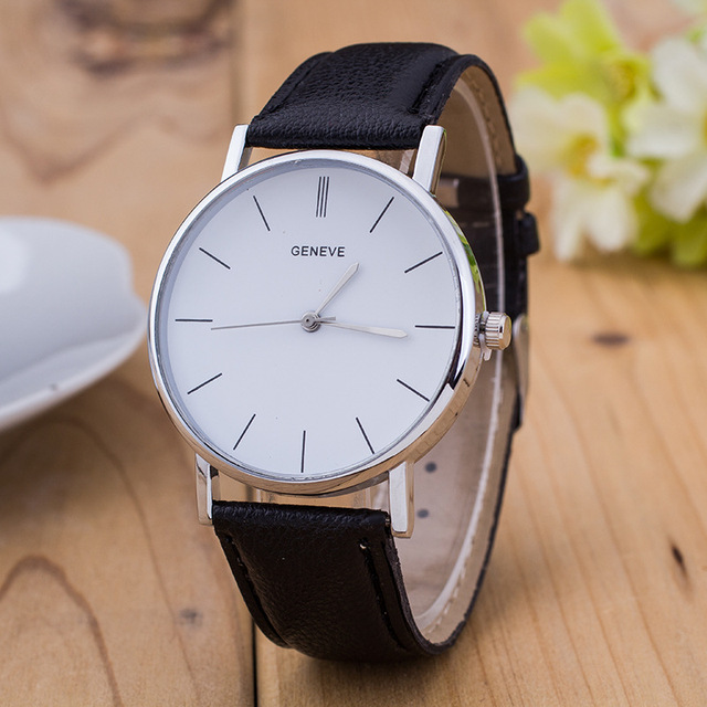 Zegarek unisex GENEVE minimalistyczny elegancki skórzany pasek różne kolory