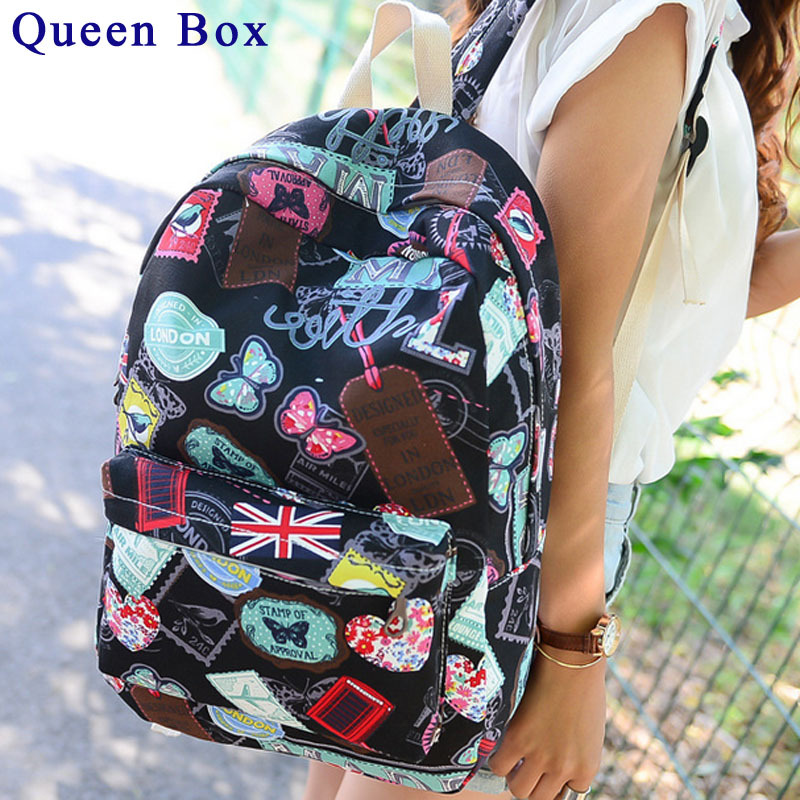 Image of famous brands women canvas backpack women bags ladies travel bag school bags students backpacks canvas rucksack