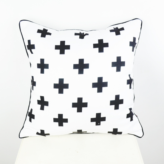 45 * 45 см черный белый швейцарский крест декоративные бросок чехлы чехол для постельные принадлежности диван almofadas decorativas
