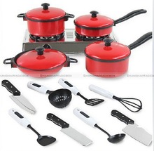 13Pcs Set Kid Children Red Kitchen Utensil Accessories Cooking Play Toy Cookware 70115302