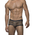 Fashion Men Swimwear Leopard Swimming Trunks Sexy Swimwear For Men Cheetah Style Mens Swim Trunks VARSITY