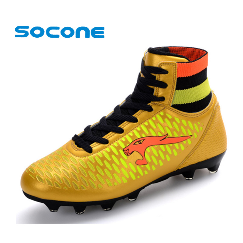 Image of Mens Football Boots Cleats Long Spikes FG Men Soccer Boots Outdoor Training Soccer Shoes Chuteira Futebol Sport Football Shoes