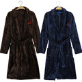Free shipping 2015 New Terry bathrobe Men Flannel Bath Robe Winter Autumn Casual Navy Blue Chinese