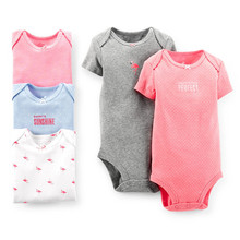 5 pcs pack Original Carters Baby Boys and Girls Bodysuits Summer Autumn 100 Cotton Diaper Bodysuit