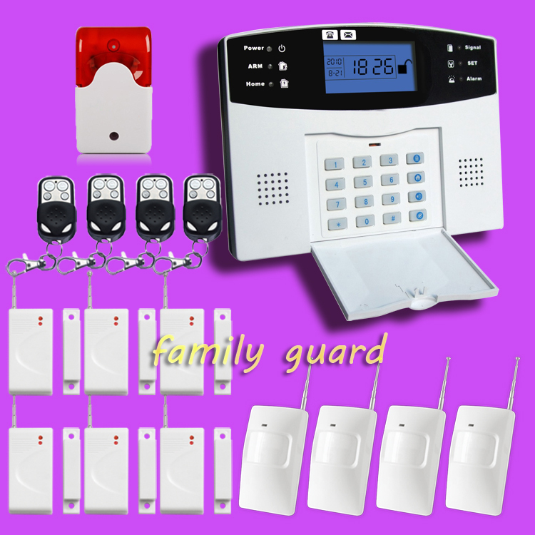 DHL Free Shipping!Flash Siren 108 Wired/wireless Defense Zones Gsm Sms Home Alarm System Door Sensor Kit