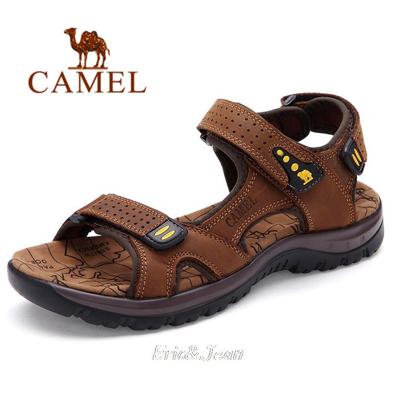 Camel sandales hommes en cuir vÃ©ritable peau de vache sandales ...