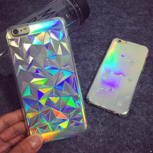 2015 3D Diamond Bling Laser Melting Rainbow Colors Print Case For iPhone 5S 5 6 6plus Hologram Iridescent Triangle Pastel Cases