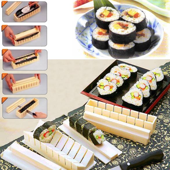 Image of DU# High Quality 11pcs/set DIY Sushi Maker Mold Kitchen Sushi Rice Making Tool Free Shipping