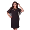 Summer Women Hollow Out Chiffon Dress Short Sleeve Dress Knee Length O Neck Office Dresses Women